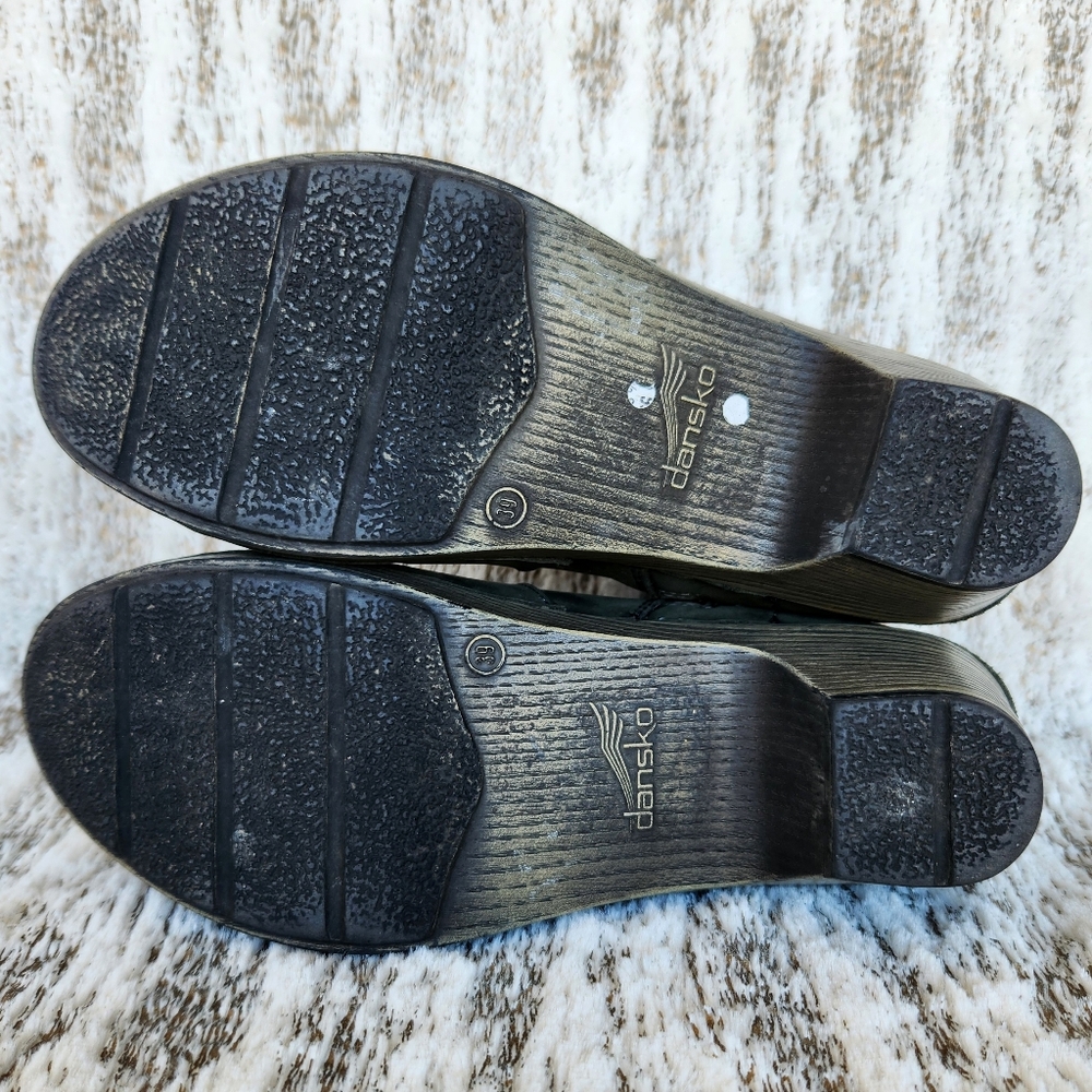 Dansko "Michelle" Milled Nubuck Boot Olive Green | Women's Size 39, 8.5 Or 9 - Picture 10 of 14
